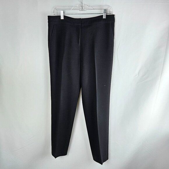 St. John Caviar Emma Black Stretch Knit Trousers Size 6 Quiet Luxury - Picture 2 of 11
